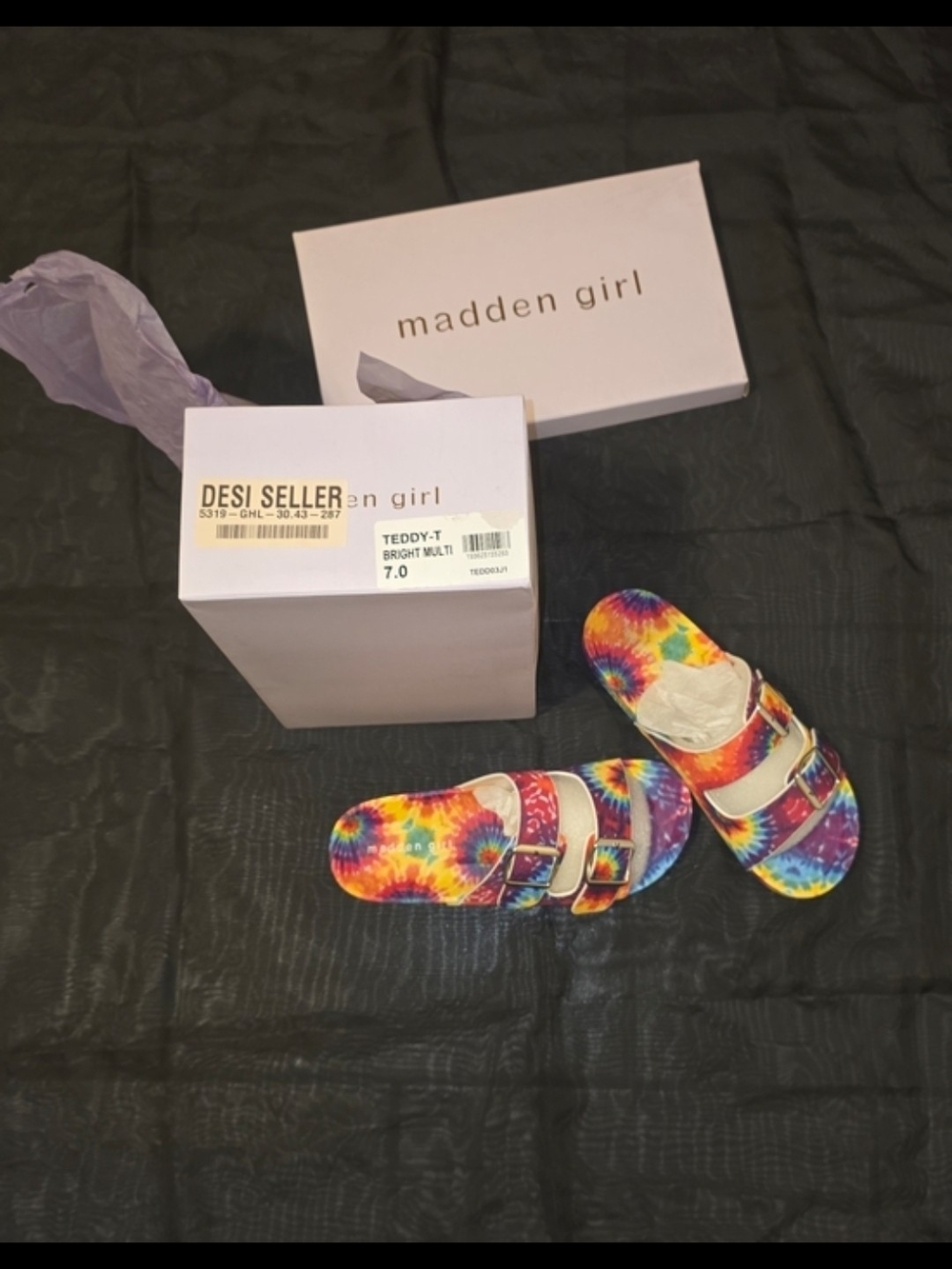 Madden Girl Tie Dye Slide Sandals